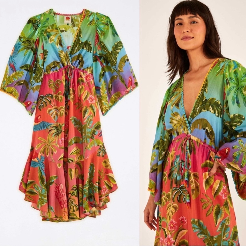 FARM RIO OMBRÉ TUNIC MAXI DRESS- NWOT SMALL